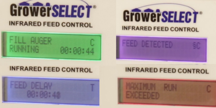 Color-coded display quickly informs the user of the operational mode.