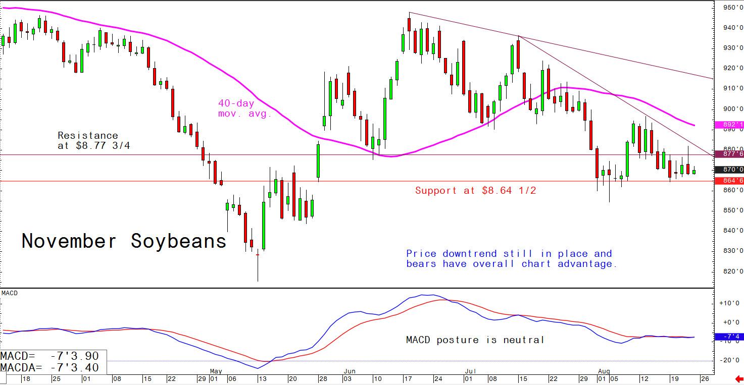 Price downtrend still in place and bears have overall chart advantage