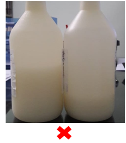 Excessive vaccine sedimentation as a result of poor storage