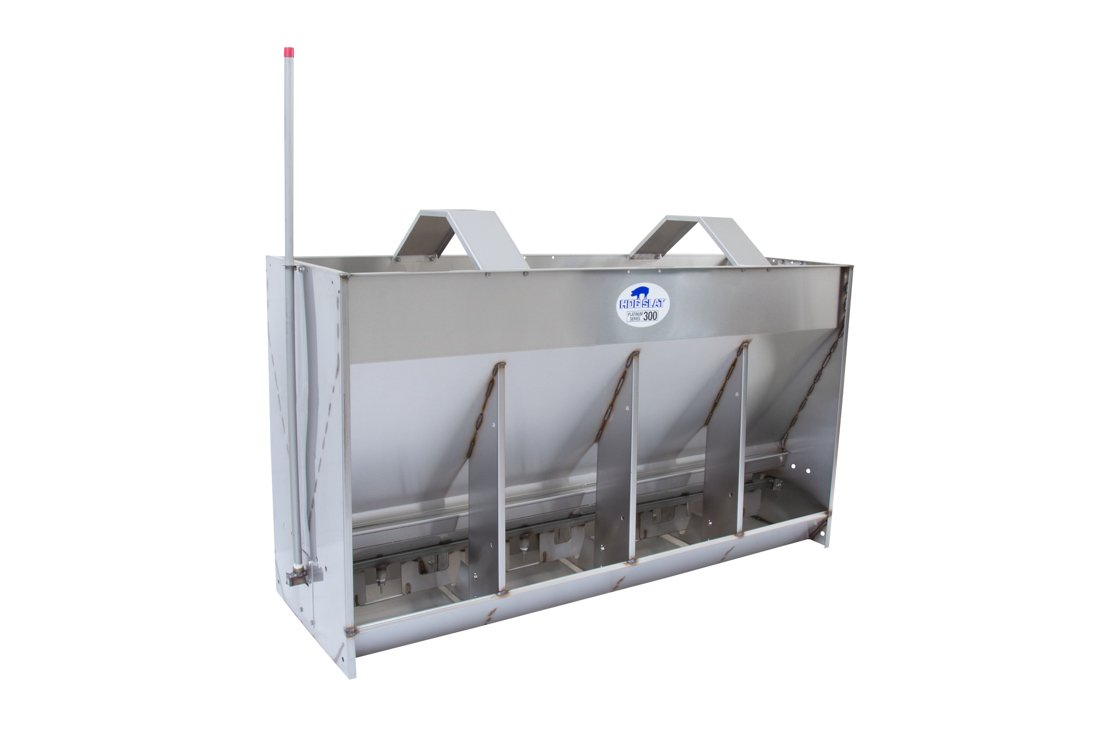 Hog Slat Wet/Dry Pig Feeder: Double-sided 4-space Platinum Series 300