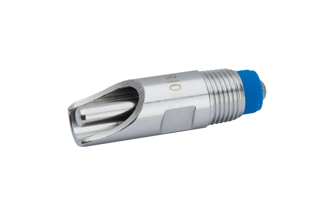 RIO finishing water nipples provide the same flow as regular finishing nipples but eliminate water spray when the trigger is activated.